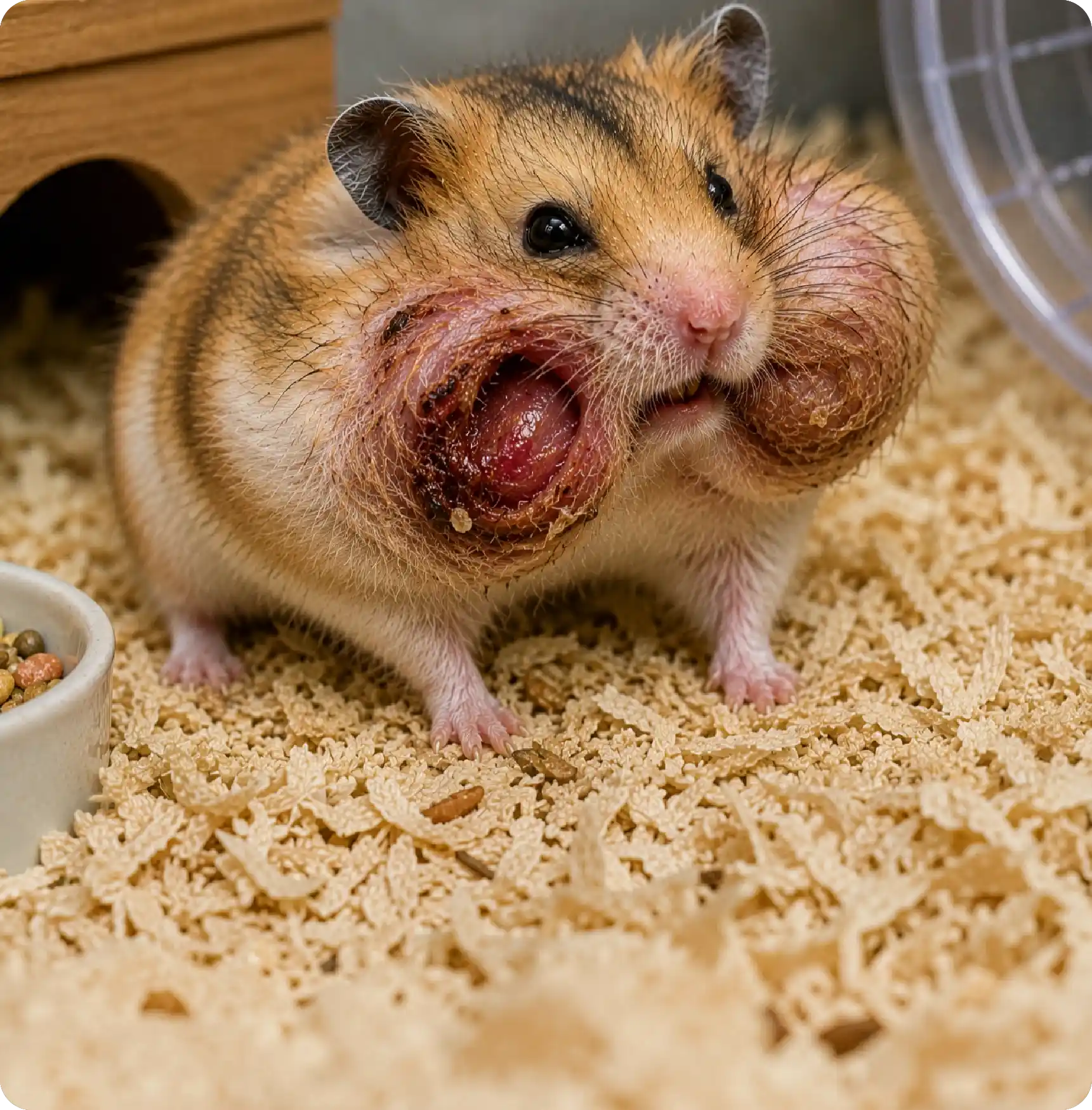 Traumatic Cheek Pouch Injury